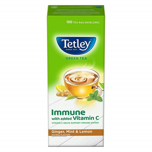 Tetley Lemon Ginger Green Tea_100 Tetley Lemon Ginger Green Tea bags 100