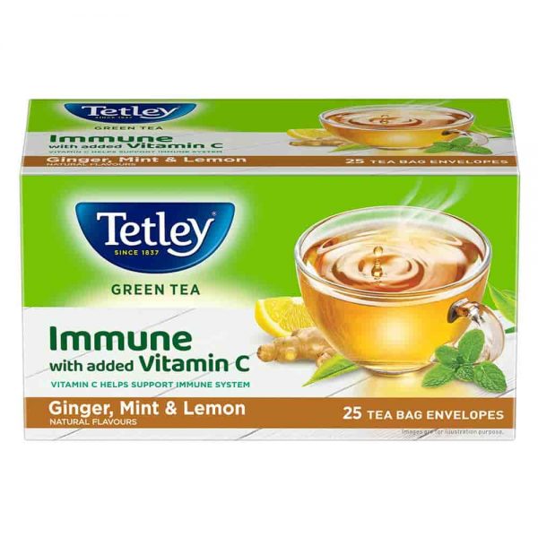 tetley green tea bags 25